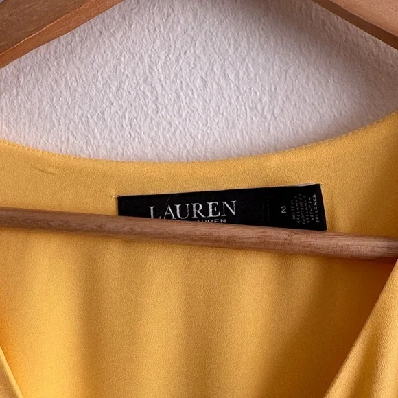 Ralph Lauren Yellow Puff Sleeve Dress - Picture 6 of 9